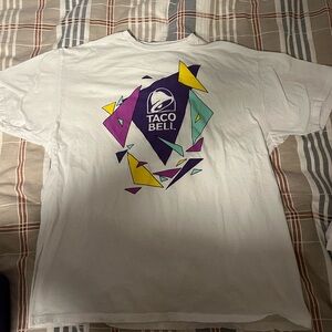 Taco Bell Multi Color Classic Logo Men's White T-Shirt Size 2X